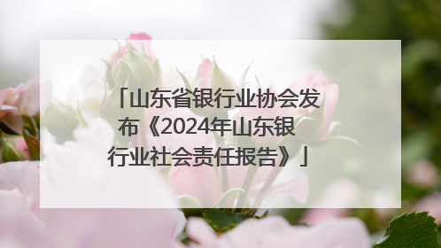 山东省银行业协会发布《2024年山东银行业社会责任报告》