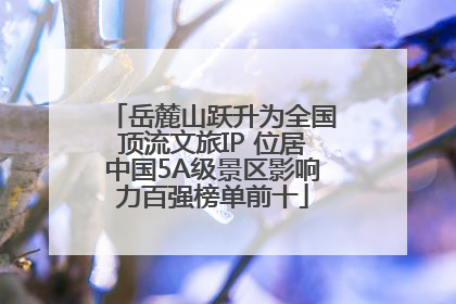 岳麓山跃升为全国顶流文旅IP 位居中国5A级景区影响力百强榜单前十