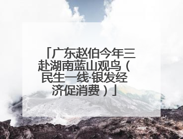 广东赵伯今年三赴湖南蓝山观鸟（民生一线·银发经济促消费）
