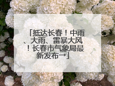 抵达长春！中雨、大雨、雷暴大风！长春市气象局最新发布→