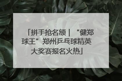 拼手抢名额｜“健郑球王”郑州乒乓球精英大奖赛报名火热