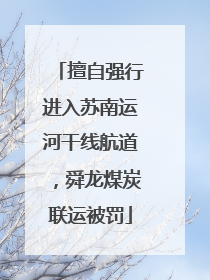 擅自强行进入苏南运河干线航道，舜龙煤炭联运被罚