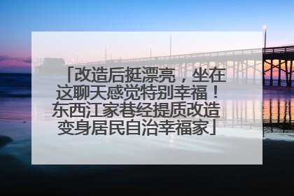 改造后挺漂亮，坐在这聊天感觉特别幸福！东西江家巷经提质改造变身居民自治幸福家