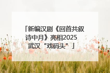 新编汉剧《回首共叙诗中月》亮相2025武汉“戏码头”