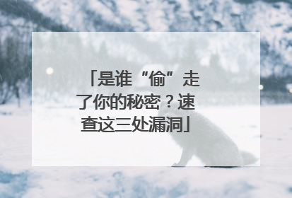 是谁“偷”走了你的秘密？速查这三处漏洞