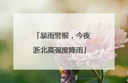 暴雨警报，今夜浙北高强度降雨