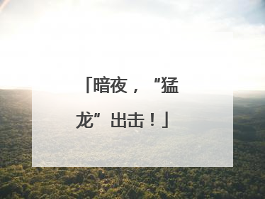暗夜，“猛龙”出击！