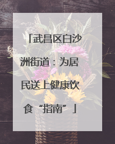武昌区白沙洲街道:为居民送上健康饮食“指南”