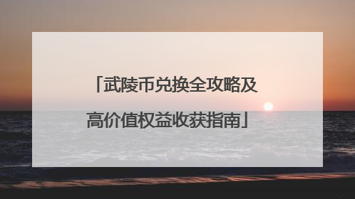 武陵币兑换全攻略及高价值权益收获指南