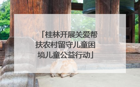 桂林开展关爱帮扶农村留守儿童困境儿童公益行动