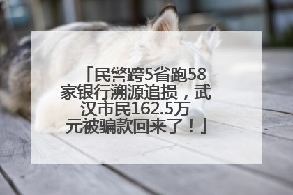 民警跨5省跑58家银行溯源追损，武汉市民162.5万元被骗款回来了！