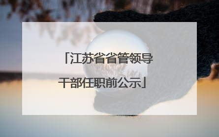 江苏省省管领导干部任职前公示