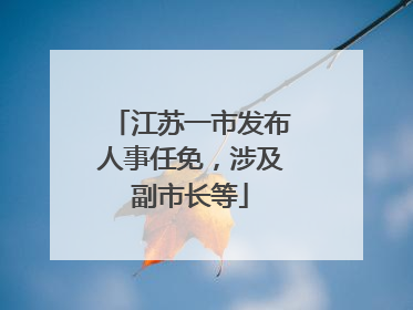 江苏一市发布人事任免，涉及副市长等