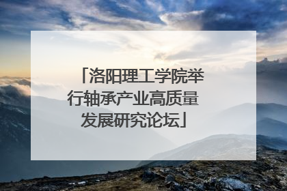 洛阳理工学院举行轴承产业高质量发展研究论坛