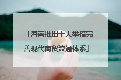 海南推出十大举措完善现代商贸流通体系