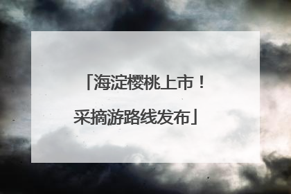 海淀樱桃上市！采摘游路线发布