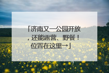 济南又一公园开放，还能露营、野餐！位置在这里→