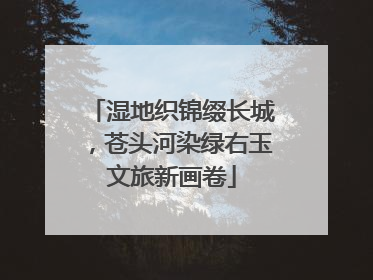 湿地织锦缀长城，苍头河染绿右玉文旅新画卷