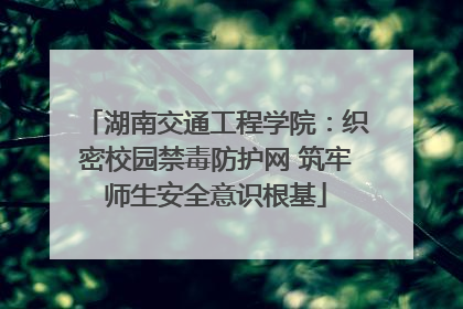 湖南交通工程学院：织密校园禁毒防护网 筑牢师生安全意识根基