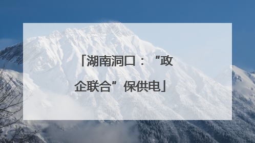 湖南洞口：“政企联合”保供电