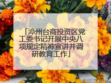 漳州台商投资区党工委书记开展中央八项规定精神宣讲并调研教育工作