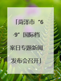 菏泽市“6·9”国际档案日专题新闻发布会召开
