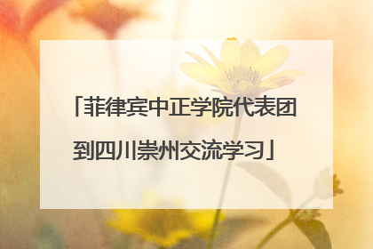 菲律宾中正学院代表团到四川崇州交流学习