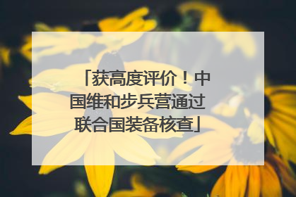 获高度评价！中国维和步兵营通过联合国装备核查