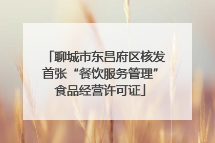 聊城市东昌府区核发首张“餐饮服务管理”食品经营许可证