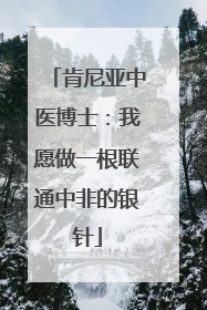 肯尼亚中医博士：我愿做一根联通中非的银针