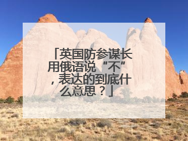 英国防参谋长用俄语说“不”，表达的到底什么意思？