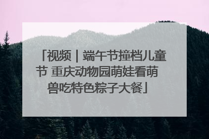 视频｜端午节撞档儿童节 重庆动物园萌娃看萌兽吃特色粽子大餐