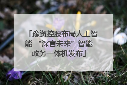 豫资控股布局人工智能 “深言未来”智能政务一体机发布