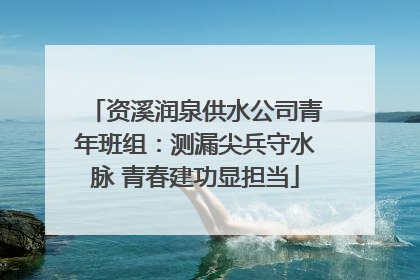 资溪润泉供水公司青年班组：测漏尖兵守水脉 青春建功显担当