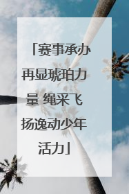 赛事承办再显琥珀力量 绳采飞扬逸动少年活力
