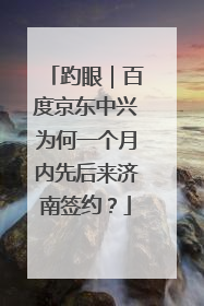 趵眼｜百度京东中兴为何一个月内先后来济南签约？