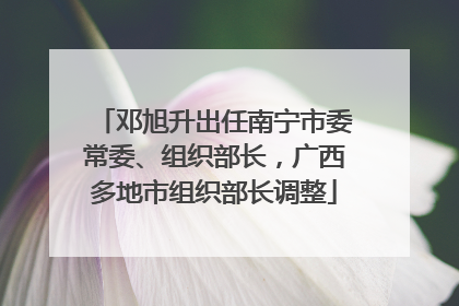 邓旭升出任南宁市委常委、组织部长，广西多地市组织部长调整