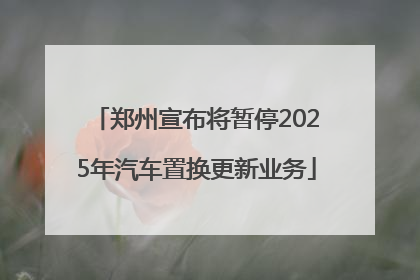 郑州宣布将暂停2025年汽车置换更新业务