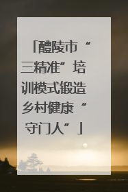 醴陵市“三精准”培训模式锻造乡村健康“守门人”
