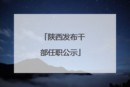 陕西发布干部任职公示