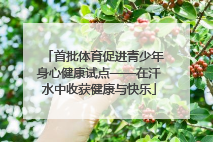 首批体育促进青少年身心健康试点——在汗水中收获健康与快乐