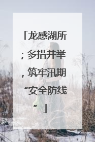 龙感湖所；多措并举，筑牢汛期“安全防线”