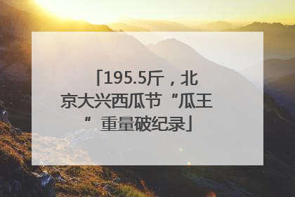 195.5斤，北京大兴西瓜节“瓜王”重量破纪录