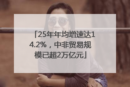 25年年均增速达14.2%，中非贸易规模已超2万亿元