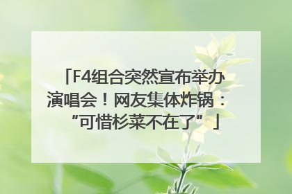 F4组合突然宣布举办演唱会！网友集体炸锅：“可惜杉菜不在了”